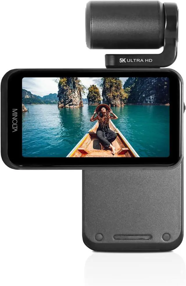 Alt view image 5 of 6 - MN5KGP1 5K Ultra HD / 20 MP Handheld Pocket Camcorder w/Motorized Tilting Lens Head Bundle with Accessories