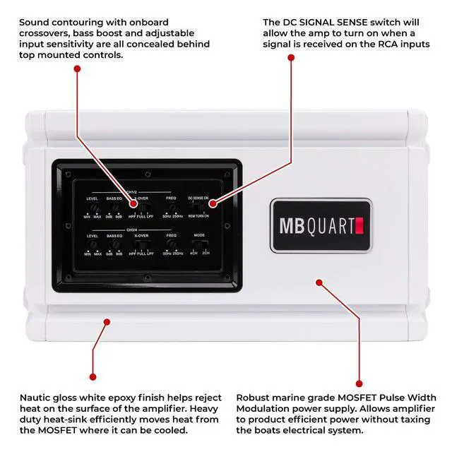 Alt view image 6 of 6 - 4CHANNEL Waterproof AMP,4X140W (NA3-560.4)