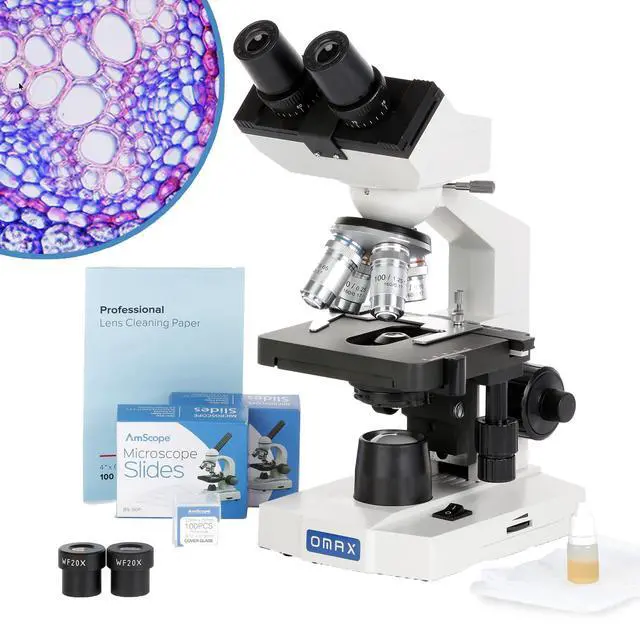 Main image of M82ES-SC100-LP100 2000X Binocular Compound LED Microscope+Blank | 40X-2000X Magnification Range Optical Grade Cleaning Paper For Microscope & Camera Lenses Compound Biological