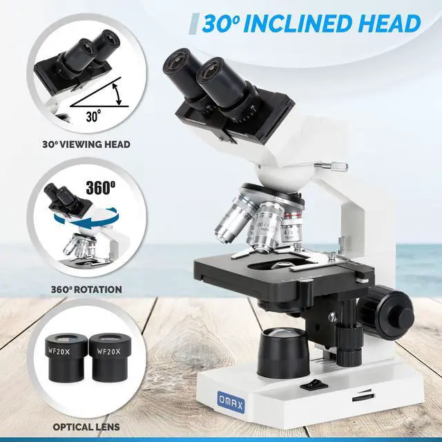 Alt view image 3 of 6 - M82ES-SC100-LP100 2000X Binocular Compound LED Microscope+Blank | 40X-2000X Magnification Range Optical Grade Cleaning Paper For Microscope & Camera Lenses Compound Biological