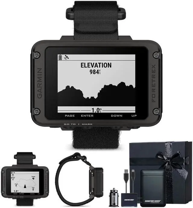 Main image of Garmin Foretrex 801 Wrist-Mounted GPS Navigator with Strap | Upgraded Multi-Band GNSS, Easy-Read Screen, Tactical Features, Rugged Design, Longer Battery Life | Signature Series Gift Bundle