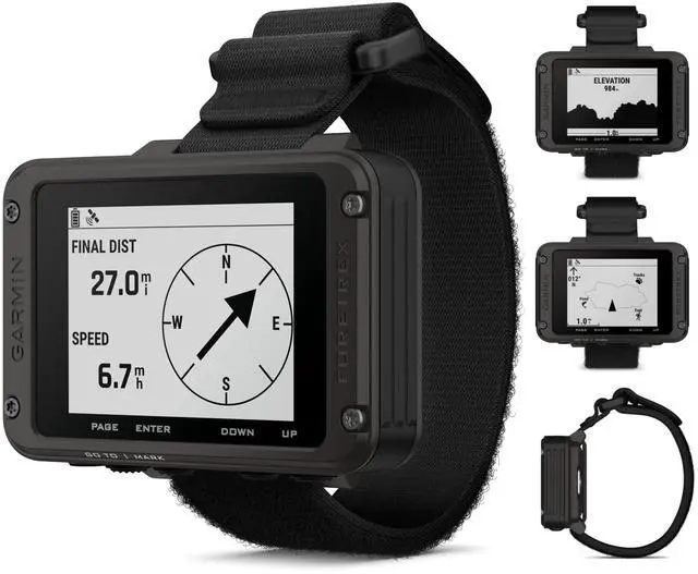 Alt view image 2 of 6 - Garmin Foretrex 801 Wrist-Mounted GPS Navigator with Tactical Features,with Strap with AAA Batteries and E-Bank Bundle