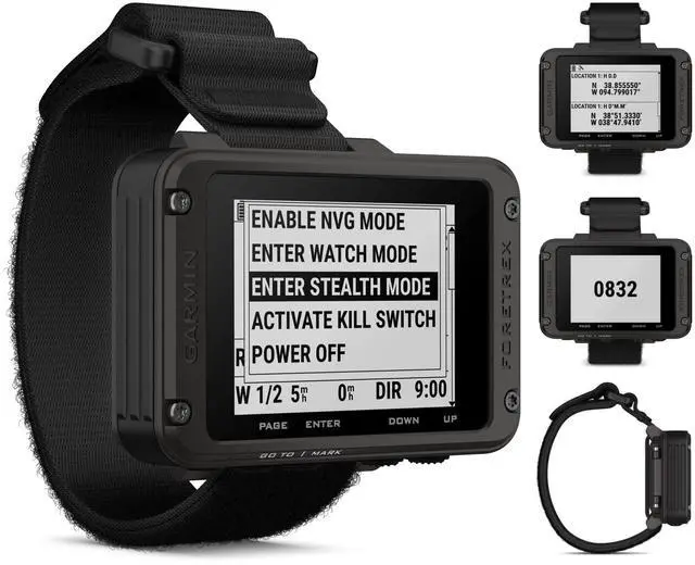 Alt view image 3 of 6 - Garmin Foretrex 801 Wrist-Mounted GPS Navigator with Tactical Features,with Strap with AAA Batteries and E-Bank Bundle