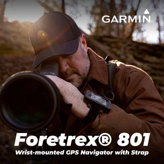 Alt view image 4 of 6 - Garmin Foretrex 801 Wrist-Mounted GPS Navigator with Tactical Features,with Strap with AAA Batteries and E-Bank Bundle