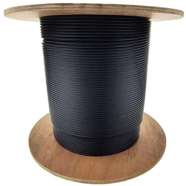 Main image of 6-Strand Fiber Indoor/Outdoor Multimode 62.5/125 OM1 Fiber Optic Cable Black, Riser Rated, High Bandwidth & Low Attenuation for Ethernet & LAN, 1000ft