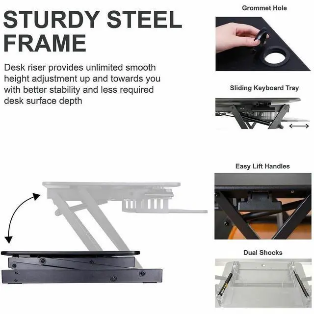 Alt view image 6 of 6 - Adjustable Desk/Monitor Riser, Black