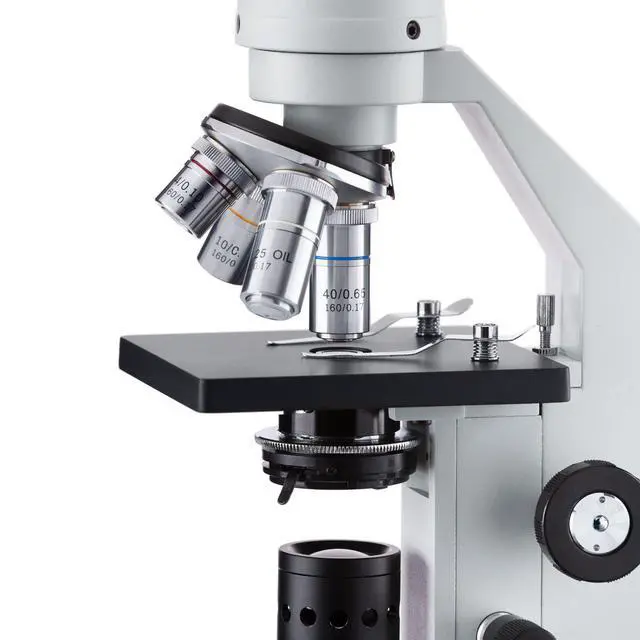 Alt view image 3 of 6 - M500B-LED Cordless Monocular Compound Microscope, WF10x and WF20x | 40X-2000X Magnification Range Compound Biological Microscope Cordless Battery Powered Built-In LED Illumination