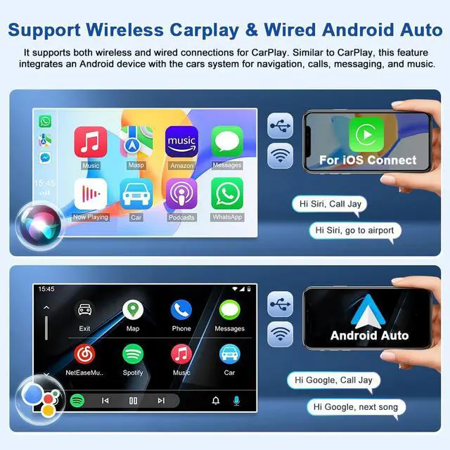 Alt view image 3 of 6 - Double Din Upgrade Car Stereo for Dodge Charger 2015-2021, 2+64G | w/Carplay Android Auto, 2+64G Android 14 Car Player w/8.4In Touchscreen GPS Bluetooth WiFi FM RDS SWC Backup Camera & Mic