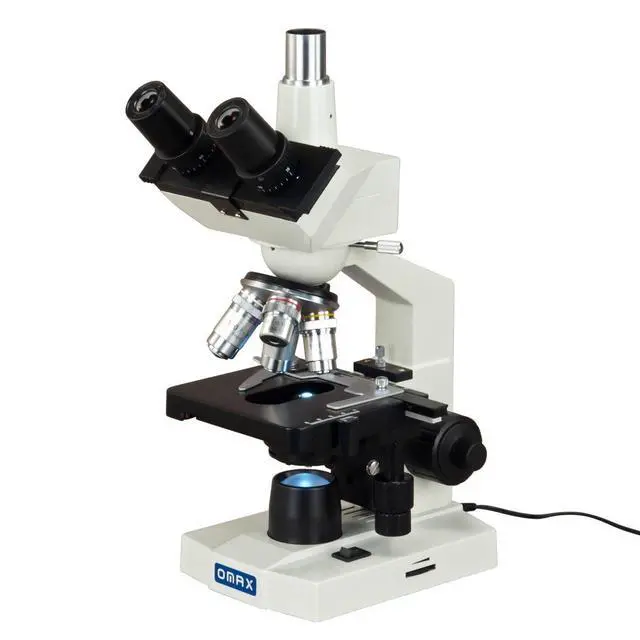 Alt view image 2 of 3 - M83EZ 2500X LED Lab Trinocular Compound Microscope with Double Layer | 40X-2500X Magnification Range Compound Biological Microscope Double Layer Mechanical Stage Built-In LED Illumination