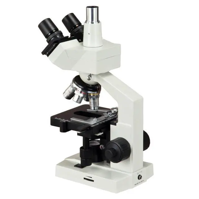 Alt view image 3 of 3 - M83EZ 2500X LED Lab Trinocular Compound Microscope with Double Layer | 40X-2500X Magnification Range Compound Biological Microscope Double Layer Mechanical Stage Built-In LED Illumination