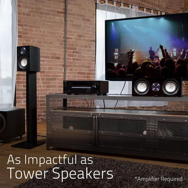 Alt view image 2 of 6 - Reference High Performance 2-Way Bookshelf and Surround Sound Speakers for 2-Channel Stereo Listening or Home Theater System - Black Ash/Pair (XL8S)
