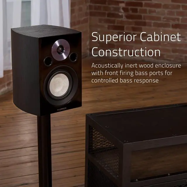 Alt view image 6 of 6 - Reference High Performance 2-Way Bookshelf and Surround Sound Speakers for 2-Channel Stereo Listening or Home Theater System - Black Ash/Pair (XL8S)