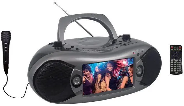 Main image of NDL-287 M 7" Bluetooth DVD Boom Box & TV with Microphone Gray Color