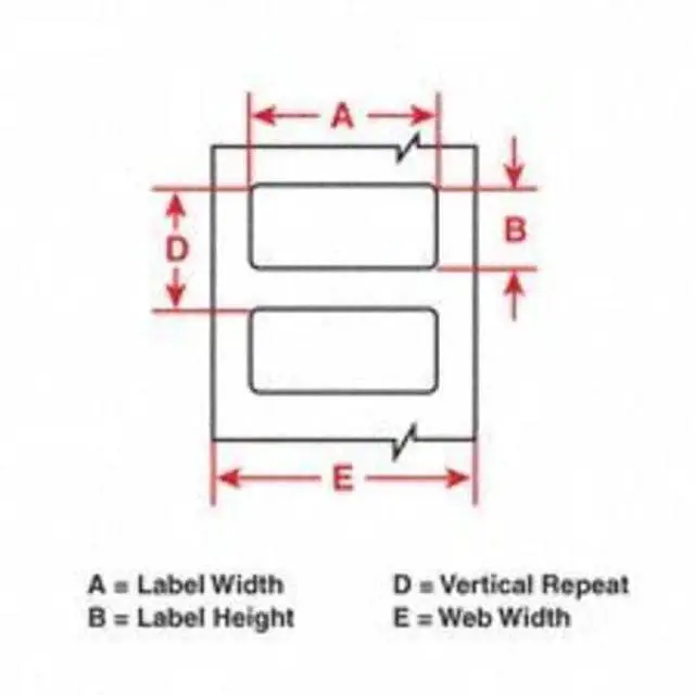 Alt view image 2 of 3 - THT-17-483-3 2" Width x 1" Height, B-483 Ultra Aggressive Polyester, Gloss Finish White Thermal Transfer Printable Label (3000 per Roll)