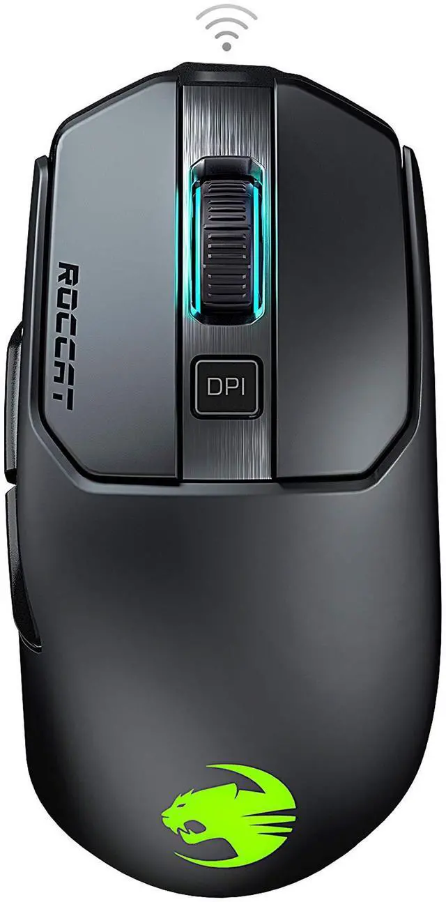 Main image of Kain 200 Wireless PC Gaming Mouse, AIMO RGB Backlit Lighting, Owl-Eye Optical Sensor, Ergonomic Mouse Feel, 5 Side Buttons, Adjustable Up to 16,000 DPI, Up to 50 Hour Battery Life, Black
