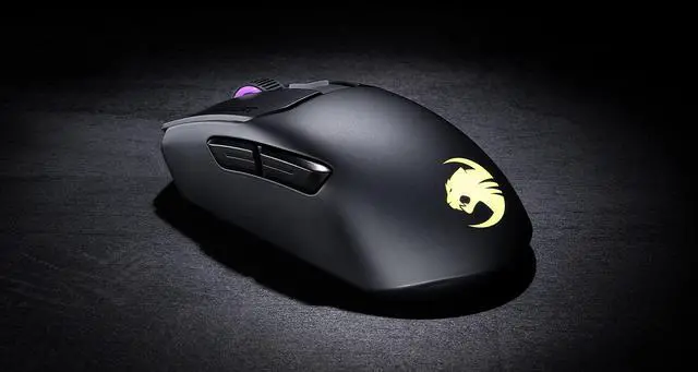 Alt view image 3 of 6 - Kain 200 Wireless PC Gaming Mouse, AIMO RGB Backlit Lighting, Owl-Eye Optical Sensor, Ergonomic Mouse Feel, 5 Side Buttons, Adjustable Up to 16,000 DPI, Up to 50 Hour Battery Life, Black