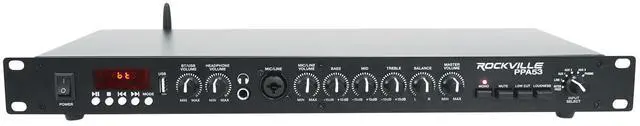 Main image of PPA53 Home 1U Rack Preamp, Bluetooth, USB, RCA, 3-Band EQ, Phono Input, XLR Outputs, Low-Noise, Headphone Out, Perfect for Home Audio, Turntables