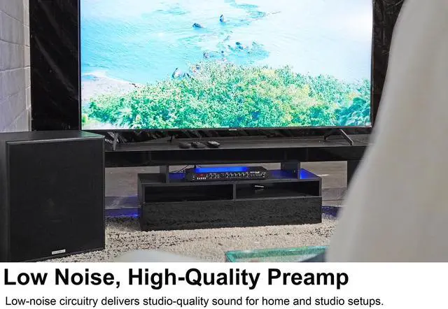 Alt view image 2 of 6 - PPA53 Home 1U Rack Preamp, Bluetooth, USB, RCA, 3-Band EQ, Phono Input, XLR Outputs, Low-Noise, Headphone Out, Perfect for Home Audio, Turntables
