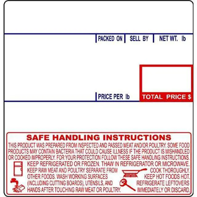 Alt view image 2 of 6 - CAS #8040 Printing Scale Labels | Safe Handling Pricing Labels on Label Rolls | Commercial Label for CAS & Easy Weigh Scales | Strong Adhesive | Made in USA (500 Labels/Roll) (36 Rolls)