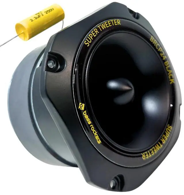 Main image of BRCP24 Black 4" Bullet Tweeter, 400W Peak/200W RMS, 8-Ohm Die-Cast Aluminum Body, High-Output (up to 110 dB), 4kHz-20kHz Frequency Response (Black) (8)