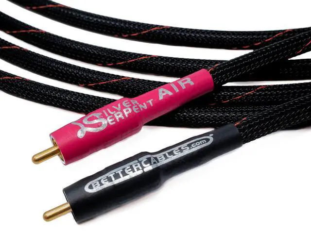 Main image of 8 Inches Silver Serpent AIR Audiophile RCA Audio Interconnect Cables - Stereo Pair (2 Cables) Flagship, High-End, High-Performance, Premium Hi-Fi Audio