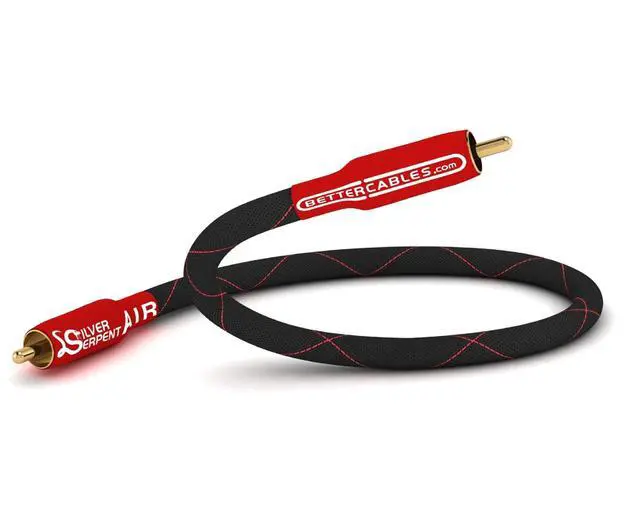 Alt view image 3 of 5 - 8 Inches Silver Serpent AIR Audiophile RCA Audio Interconnect Cables - Stereo Pair (2 Cables) Flagship, High-End, High-Performance, Premium Hi-Fi Audio
