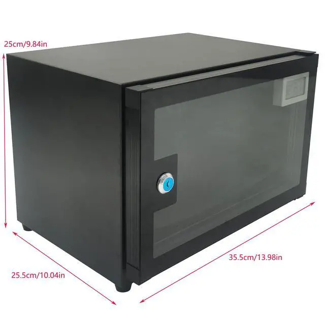 Alt view image 2 of 6 - 18L Dehumidifying Dry Cabinet Box with Temp & Humidity LED Digital Display, Camera Storage Dehumidify Cabinet for Camera Lens and Electronic Equipment Storage