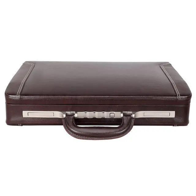 Alt view image 2 of 6 - Full Grain Leather Briefcase Attache Case For Unisex Size L18 x W4 x H12 Inches Luxury Briefcase Bag (Italian Brown)