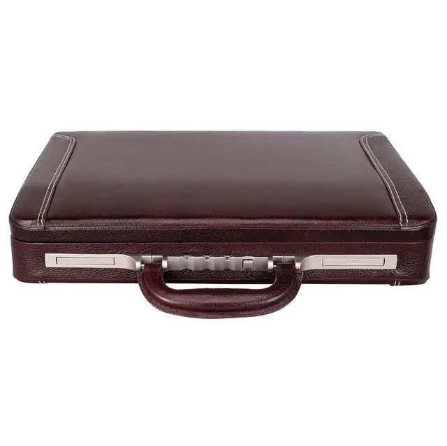 Alt view image 2 of 6 - Full Grain Leather Briefcase Attache Case For Unisex Size L18 x W4 x H12 Inches Luxury Briefcase Bag (Brown)