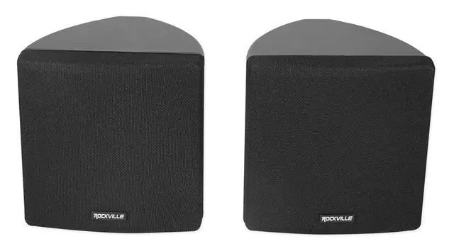 Alt view image 3 of 6 - Cube Black 3.5" 2-Way 8-Ohm Home Theater Wall Speakers, 8-Pack | 150W Peak / 60W RMS, 0.5" PEI Tweeter, 360° Swivel Wall Mount Brackets, Euro Block Terminals, ABS Cabinet, Shielded Grill
