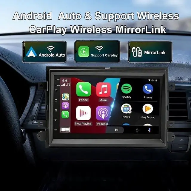 Alt view image 3 of 6 - 7" Android 14 Car Stereo Radio for Ford Mercury Mountaineer 2007-2010 | Touch Screen Car Radio with Carplay Android Auto GPS Navigation Bluetooth WiFi FM RDS SWC AHD Backup Camera