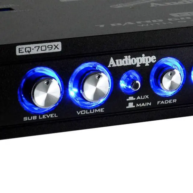 Alt view image 6 of 6 - EQ-709X 7 Band 9 Volt Universal Half DIN Graphic Car Audio Equalizer for Car Stereo Sound System Subwoofer Speakers (2 Pack)