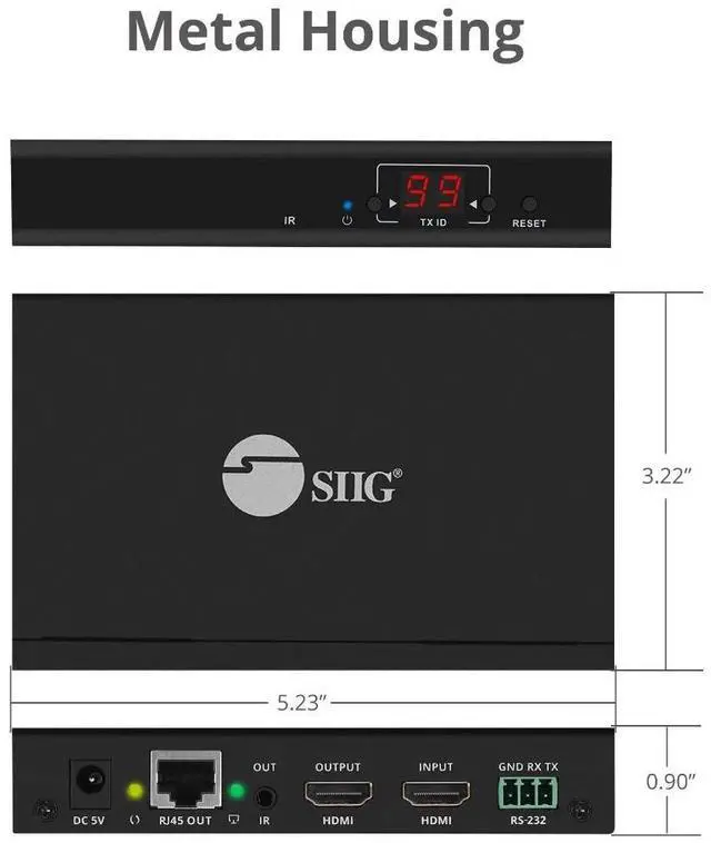 Alt view image 6 of 6 - 1080p HDMI Over IP Transmitter, 394ft, TX Only, CE-H23B11-S2 | Add one 1080p HDMI source to a compatible over-IP system up to 394ft; TX-only design requires CE-H23C11-S2 receivers