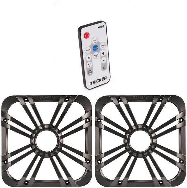 Main image of (2) 11L710GLC 10-inch (25cm) Square Subwoofer Grille for 11S10L7,LED, Charcoal & 41KMLC Remote Bundle