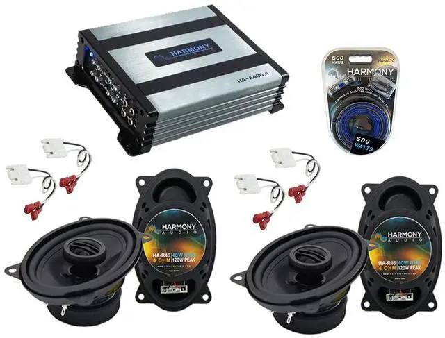 Main image of 4x6 Speakers Amp and Install Kit Fits GMC Sierra 1988-1994 | 4-channel amplified power for cleaner louder car sound, complete wiring package, direct bolt-in upgrade, amplifier included