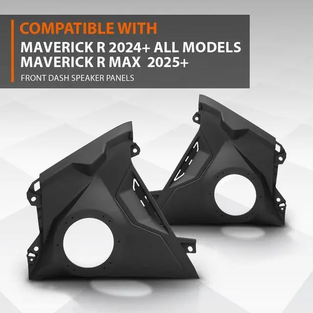Alt view image 2 of 6 - Door Stereo Front Dash 6.5" Speaker Panels | Compatible with Can-Am Maverick R 2024+ All Models, Can-Am Maverick R Max 2025+ Black