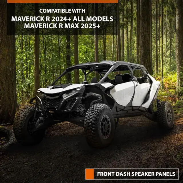 Alt view image 3 of 6 - Door Stereo Front Dash 6.5" Speaker Panels | Compatible with Can-Am Maverick R 2024+ All Models, Can-Am Maverick R Max 2025+ Black