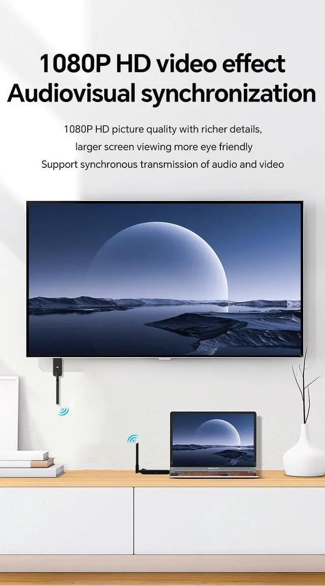Alt view image 3 of 6 - Wireless, 4 Receiver and Transmitter USB-C Extender Kit, 50m Long-Range, Plug & Play, Dual Antennas, 2.4G/5G, No Lag, Multi-Screen Display, for TV, Projector, Monitor, PC, Laptop, PS4
