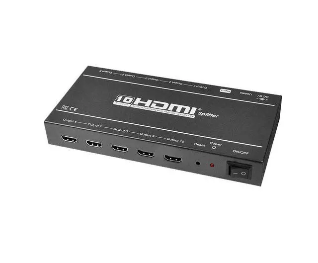 Alt view image 5 of 5 - 4K 1x10 HDMI Splitter - 4K & 1080p, HDMI Deep Color, 3D, Plug & Play (CE-H21Q11-S1) | Send one HDMI source to 10 displays at 1080p; EDID help mixed-resolution displays stay compatible