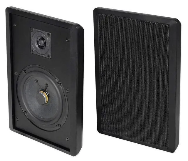 Alt view image 3 of 6 - RockSlim 70B Black 5.25" Commercial/Restaurant Speakers, 6-Pack | 70V, 4W/8W Tap Settings, Easy Wall Mount, Slim Low-Profile, 0.5" Mylar Tweeter, 89 dB, Shielded Grill, Speaker Wire Included