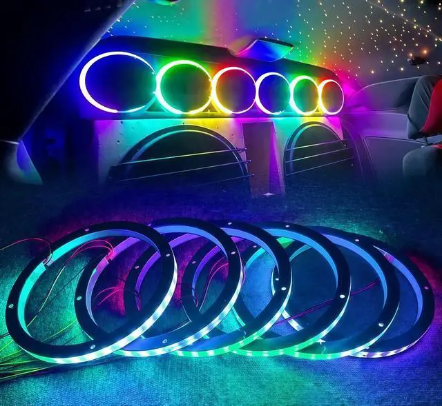 Main image of 6PCS 10" RGB Dream Color Speaker Ring Lights for Car Truck | Chasing Speaker Rings Lights for Coaxial audio, Suitable for Car Truck Boat Slingshot, with Bluetooth Remote Music Dance Sync