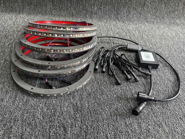 Alt view image 2 of 6 - 6PCS 10" RGB Dream Color Speaker Ring Lights for Car Truck | Chasing Speaker Rings Lights for Coaxial audio, Suitable for Car Truck Boat Slingshot, with Bluetooth Remote Music Dance Sync