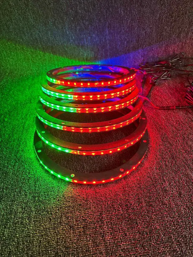 Alt view image 5 of 6 - 6PCS 10" RGB Dream Color Speaker Ring Lights for Car Truck | Chasing Speaker Rings Lights for Coaxial audio, Suitable for Car Truck Boat Slingshot, with Bluetooth Remote Music Dance Sync