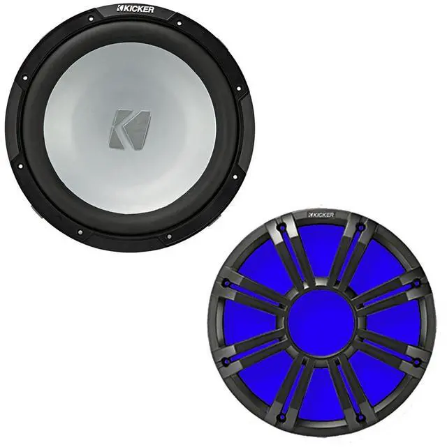 Main image of 10" 350 Watt Peak Power 4-Ohm SVC Freeair Marine Audio Subwoofer with Charcoal RBG Multicolor LED Grilles