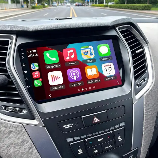 Main image of Android 13 Car Stereo for Hyundai Santa Fe IX45 2013-2018, 9" Touchscreen | with Wireless CarPlay & Android Auto, Double Din Car Radio w/Bluetooth GPS WiFi FM SWC Backup Camera