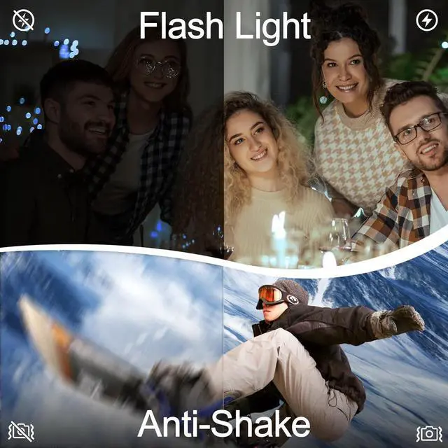 Alt view image 3 of 6 - 4K Digital Cameras for Photography & Vlogging,72MP WiFi Touch Screen Vlogging Camera,4K Video Camera,12X Optical Zoom,with Flash,Anti-Shake, with Flash with 270°Flip Screen,2 Batteries,32GB Card