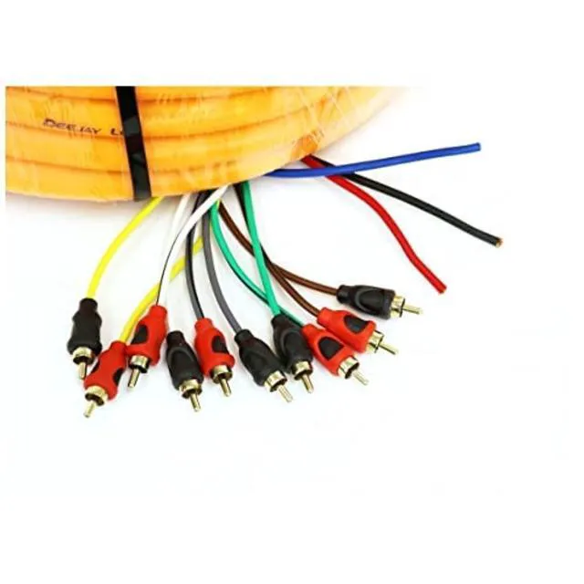 Main image of TBHMED52ORANGE DEEJAYLED Orange 52FT 10RCA 3 Power Copp