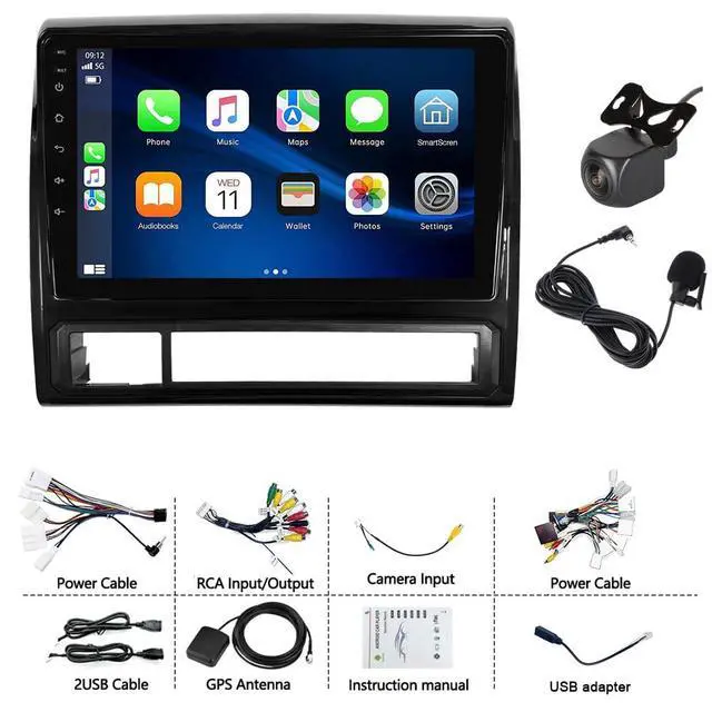 Alt view image 5 of 6 - 2+64G Double Din Car Radio for Toyota Tacoma 2005-2015, 4 Core 9 Inch Android 14 Touch Screen Car Stereo with Wireless Carplay Android Auto Bluetooth GPS AHD Backup Camera WiFi DSP SWC FM Mirror Link