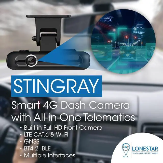 Alt view image 2 of 6 - Lonestar CV200 Stingray Dash Camera with GPS, Front & Rear Vehicle Camera | Front and Rear Dash Camera with GPS, G-Sensor, Live Streaming Support, and Video Recording for Everyday Driving Security