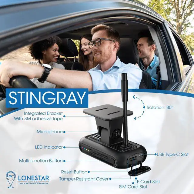 Alt view image 4 of 6 - Lonestar CV200 Stingray Dash Camera with GPS, Front & Rear Vehicle Camera | Front and Rear Dash Camera with GPS, G-Sensor, Live Streaming Support, and Video Recording for Everyday Driving Security